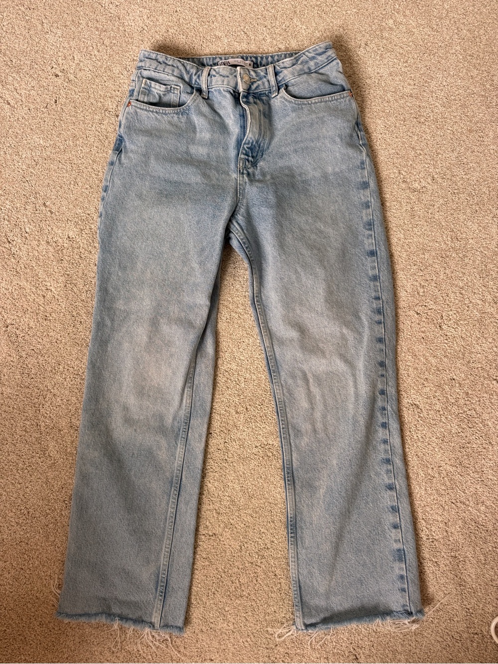 Zara Light Blue Straight-Leg Women's Jeans